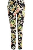 Oriental Print Tapered Trousers