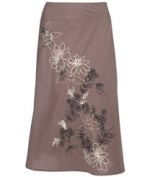 Taupe embroidered skirt
