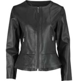 Black Double Hem Leather Jacket